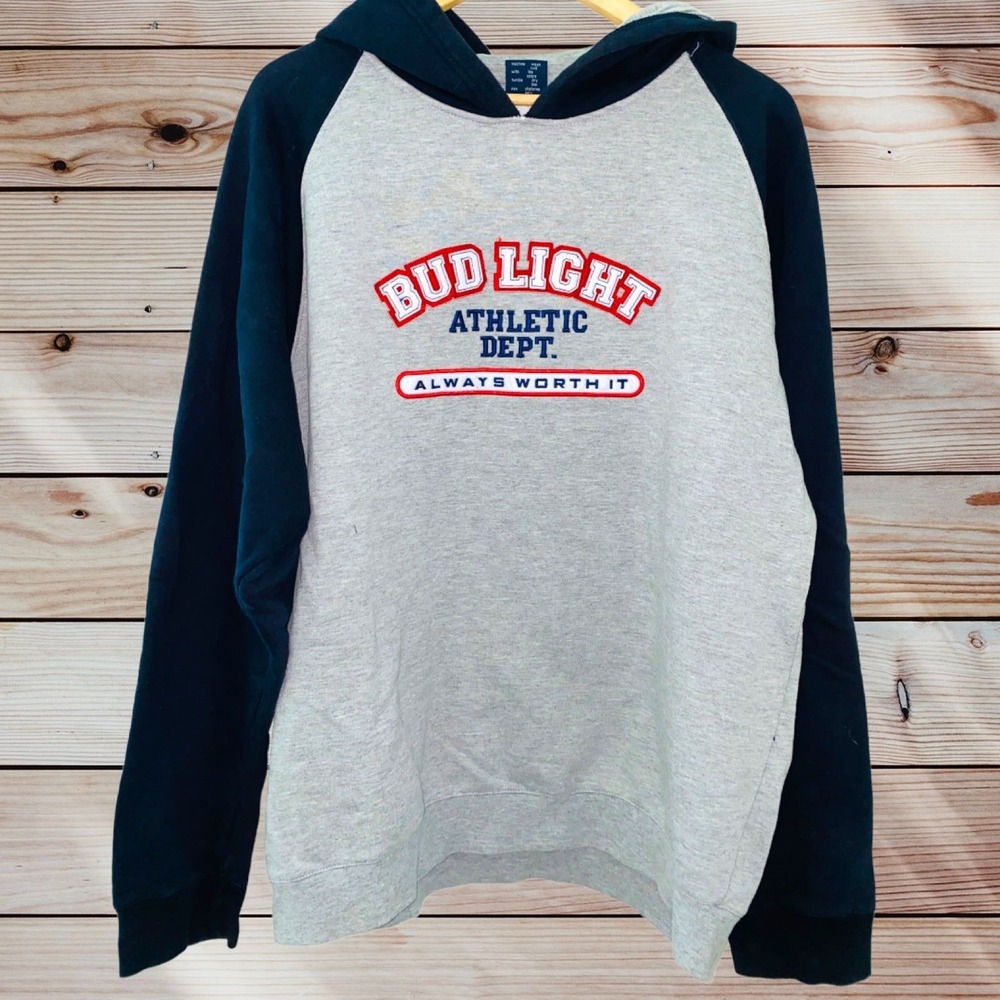V2‎ Bud Light Hoodie Sweatshirt Men's XL Extra Large Always Worth It